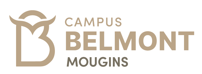 Logo du campus Belmont Mougins de couleur beige sur fond transparent